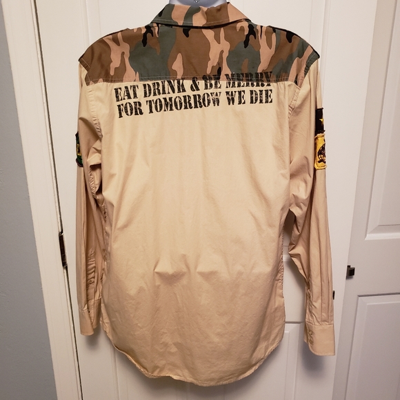 Dragon Fly Button Down Shirt Camouflage Size XL - Picture 2 of 5